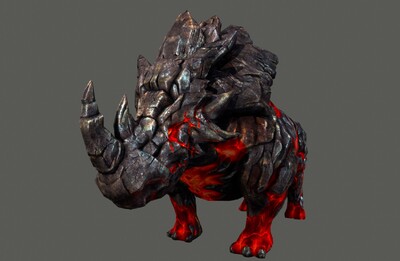 岩浆犀牛怪02 次世代 犀牛怪物 赤炎犀牛 rhino