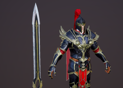 次世代 pbr 欧洲中世纪 皇家卫兵 黑甲骑士 十字军 战士 守卫 守护者