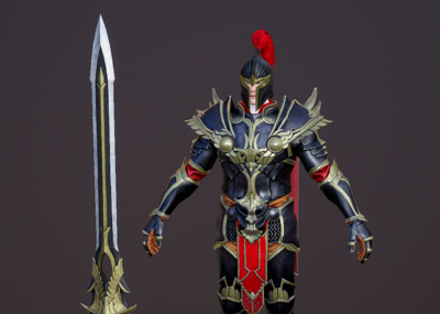 次世代 pbr 欧洲中世纪 皇家卫兵 黑甲骑士 十字军 战士 守卫 守护者