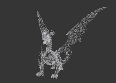 霸气龙 怪物 boss 暗黑龙 西方龙 中模 带法线贴图