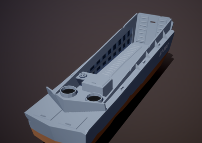 多边形 卡通 q版 低模 二战 登陆艇 诺曼底登陆 运输船 希金斯登陆艇