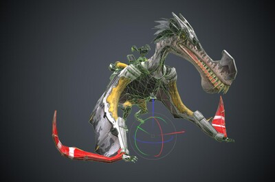 pbr次时代科幻机械恐龙翼手龙