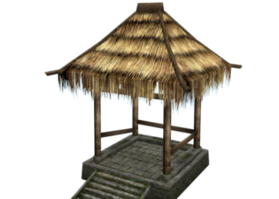 茅草亭子破旧的凉亭