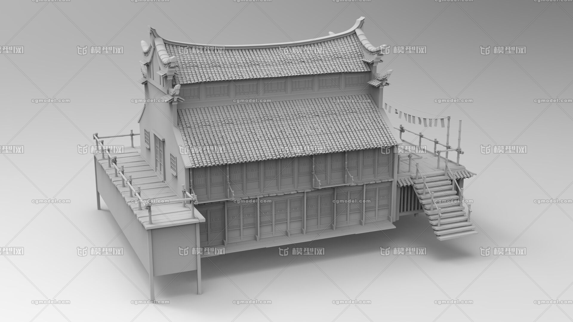 中国古代建筑合集 (影视高模)模型-私人住宅模型库-Maya(.ma/.mb)模型下载-cg模型网