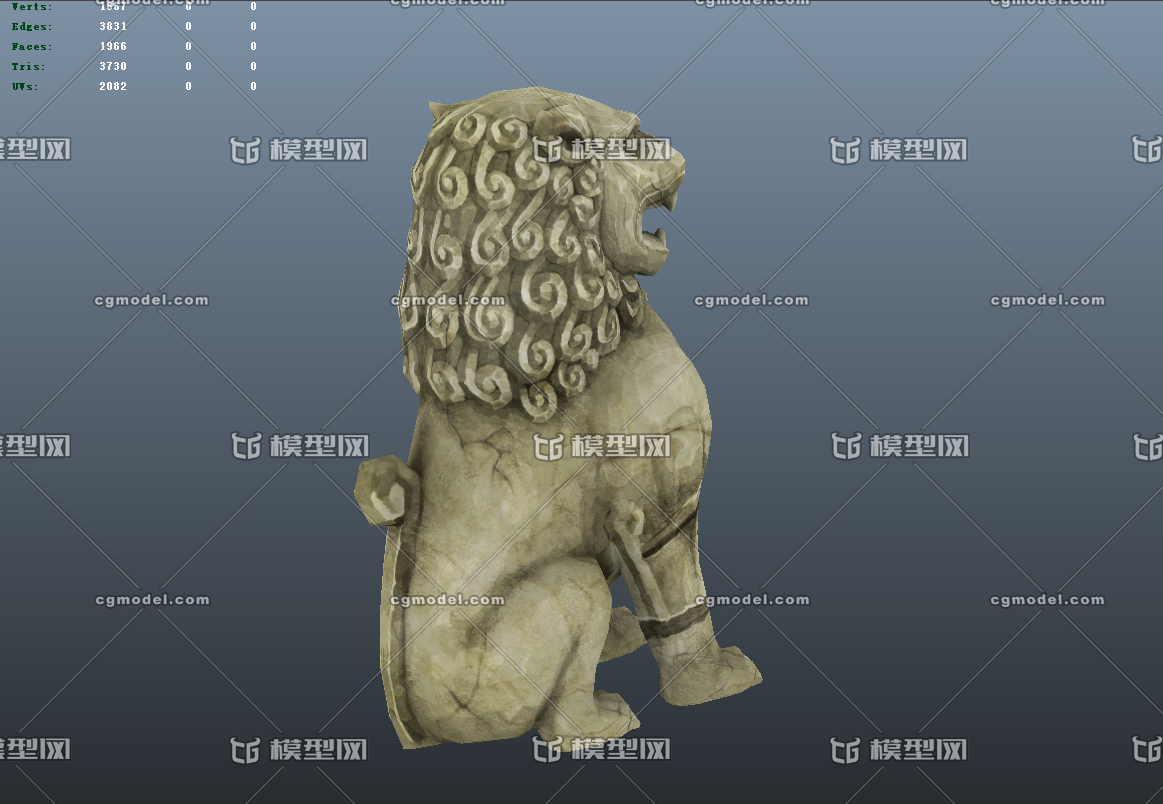 石狮 石狮子 唐朝石狮 唐朝 石头狮子 _飘渺大哥作品_建筑历史建筑_cg