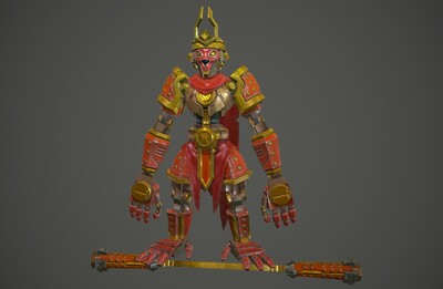 pbr 机械孙悟空 次世代 机器齐天大圣_marian作品_人物机器人/机甲