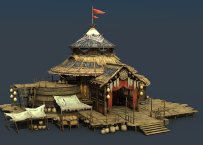 茅草屋,民居,营寨,作坊,野外建筑村庄,_jaycici77777作品_场景古代