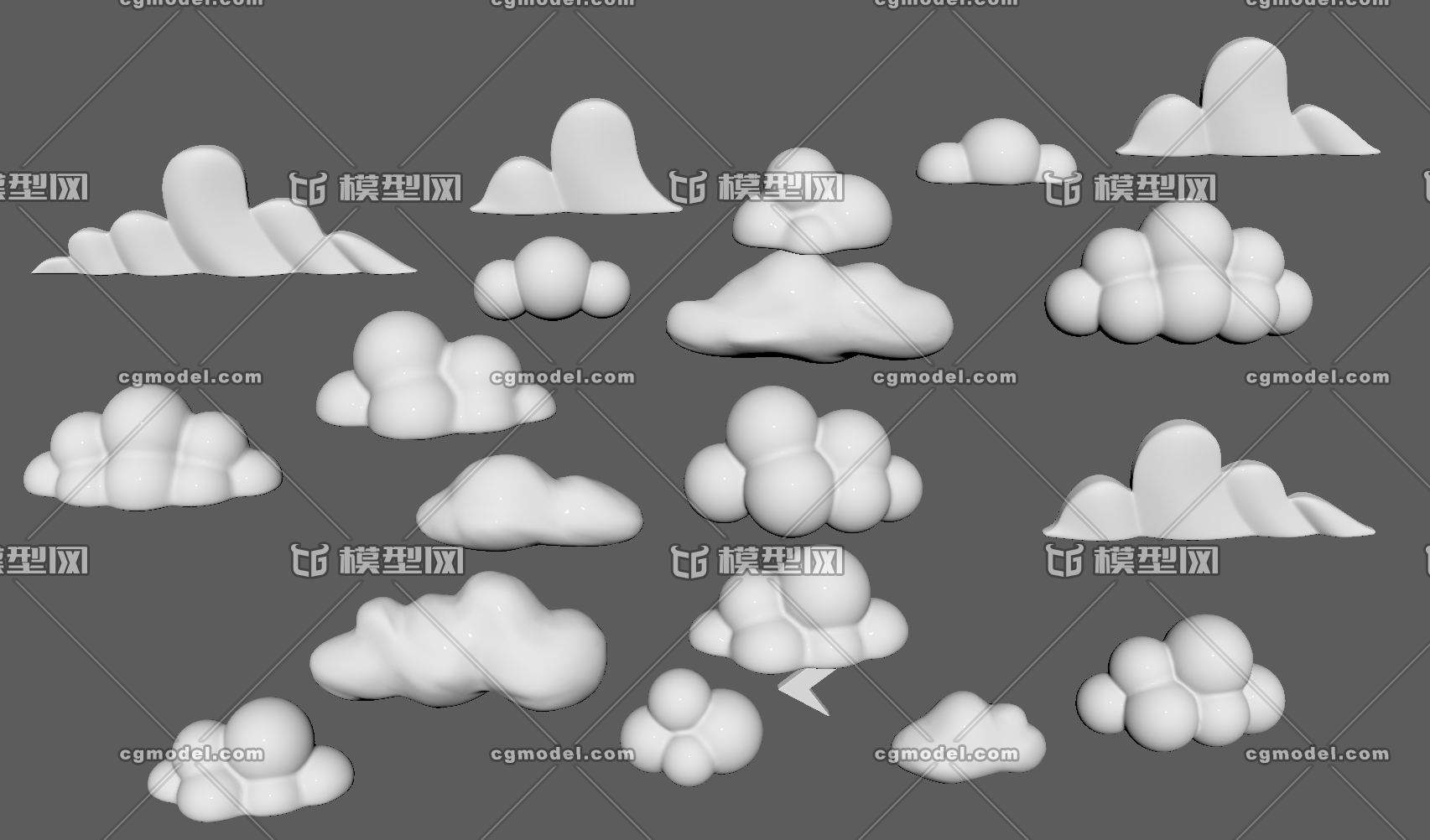 多边形云朵模型