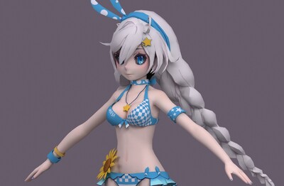 二次元阳光沙滩女孩kiana 漫画少女  可爱 沙滩女孩