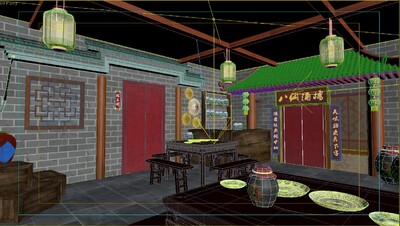 八仙酒楼模型_路人_贾作品_场景古代场景_cg模型网