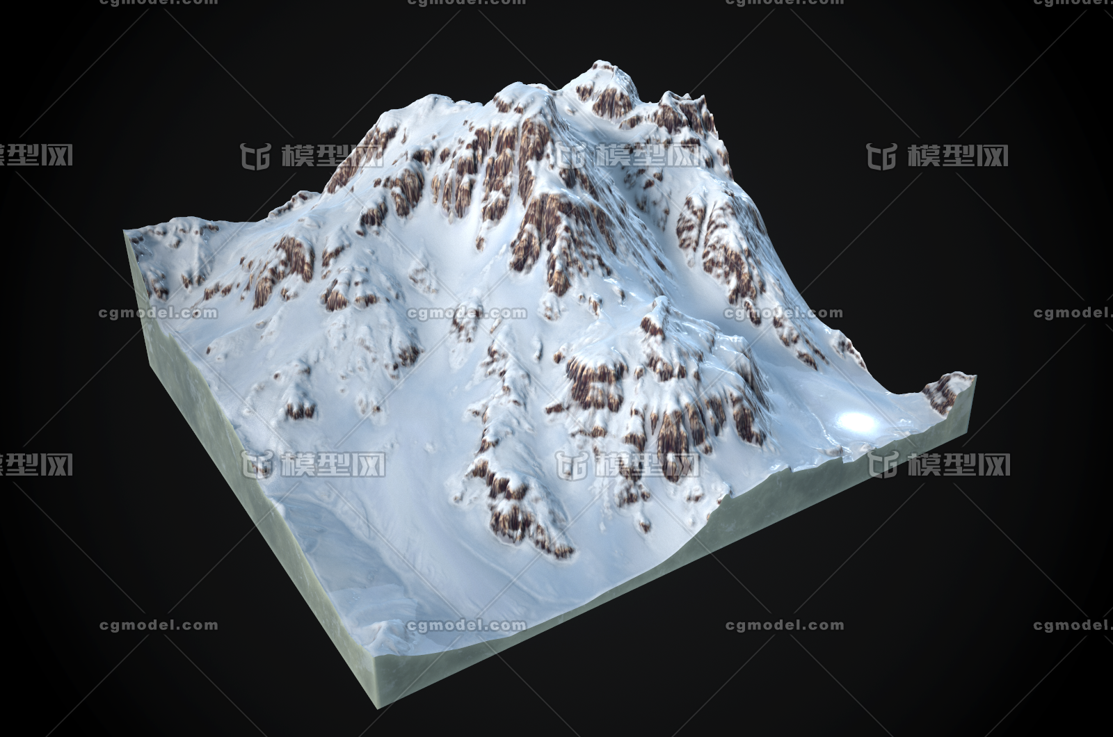 019 pbr次世代 雪山地形 山脉 雪山 陆地 雪地 冰山 冰雪 地形 山丘