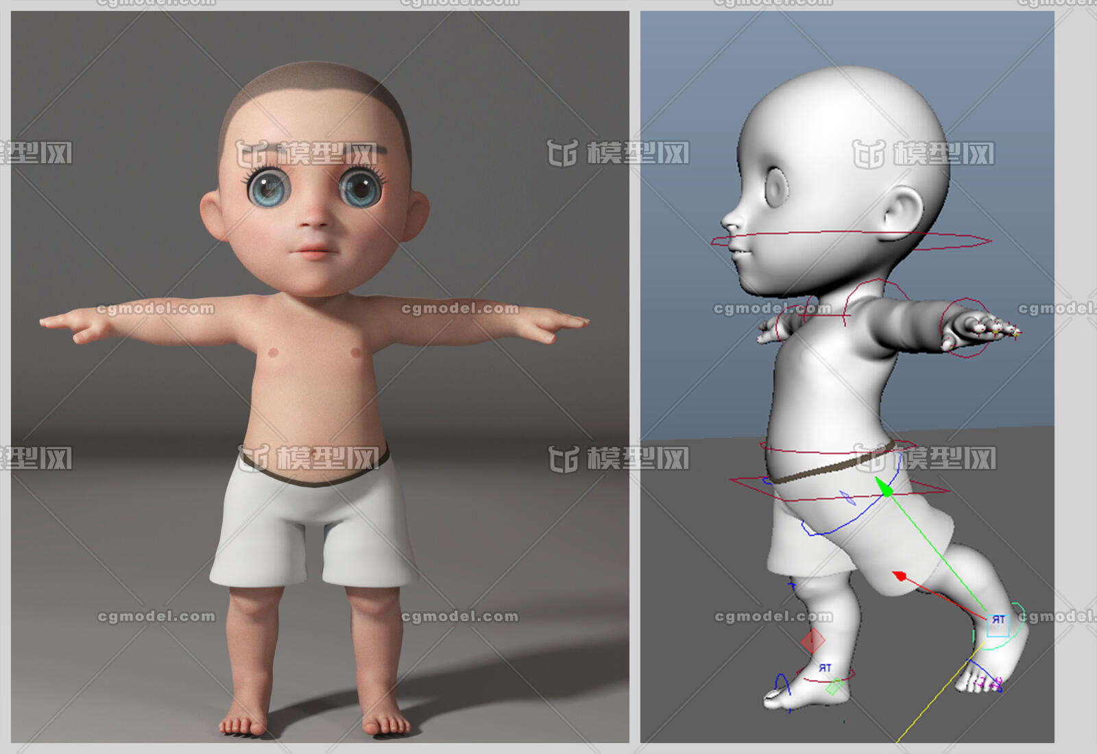 小孩子 小男孩 幼儿_疯狂的树作品_人物孩子-男_cg模型网