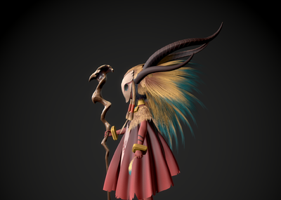 卡通远古部落祭司祭祀巫医酋长