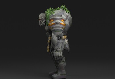 手绘石头人  巨兽  石头巨人  山岭巨人  石头怪  巨石  卡通动画游戏