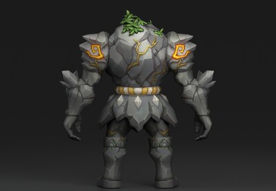 手绘石头人  巨兽  石头巨人  山岭巨人  石头怪  巨石  卡通动画游戏