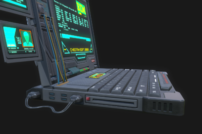 笔记本 电脑 计算机  科幻 未来 scifi 赛博朋克 高科技 军用通讯