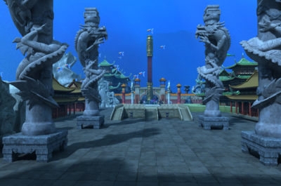 珊瑚礁 海底 海底龙宫 定海神针 金箍棒 鱼群 鲸鱼 海豚 东海龙宫