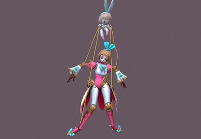 提线木偶安吉拉【带动画】木偶表演 女孩  卡通 木偶人