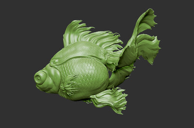 036 金鱼 鱼 3d打印 3d扫描 手_国家地理作品_动物鱼类_cg模型网