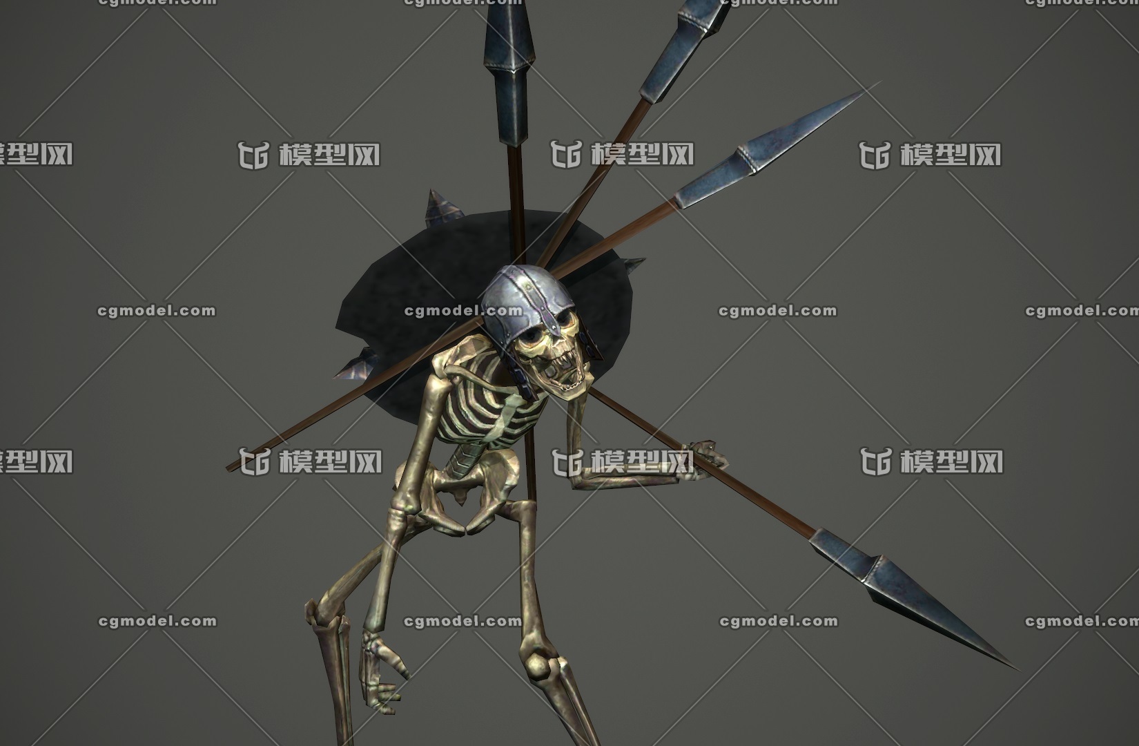 骷髅 战士 简模亡灵士兵 不死军团 盔甲骷髅兵