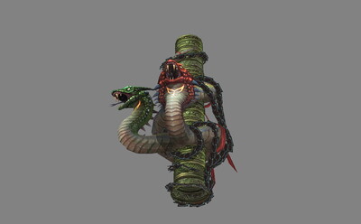 双头蛇 大蛇柱子 双生盘蛇 孪生盘蛇 禁锢蛇妖 火舌 毒蛇 封印石柱