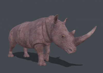 带动画的pbr次时代材质非洲白犀牛3d模_nom001作品_动物哺乳_cg模型网