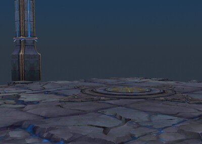 深渊地宫,迷宫,地下城建筑,破损大平台,破损石柱,封印之地,石柱堆