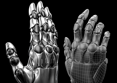 精细赛博朋克机械手