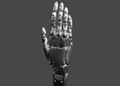 精细赛博朋克机械手