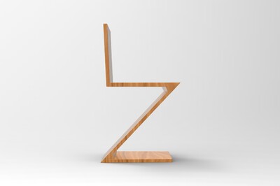 z形椅 闪电椅 木质 zig zag chair 风格派 里特维德