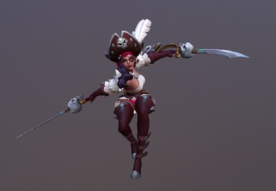 次世代女海盗动画独眼女海盗简模女角色