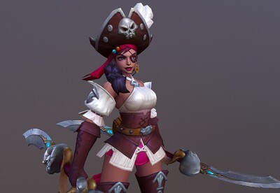 次世代女海盗动画独眼女海盗简模女角色