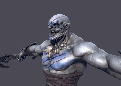 次世代 pbr 高质量 男性战士 狂战士 兽人 变异人 肌肉男 野蛮人 带