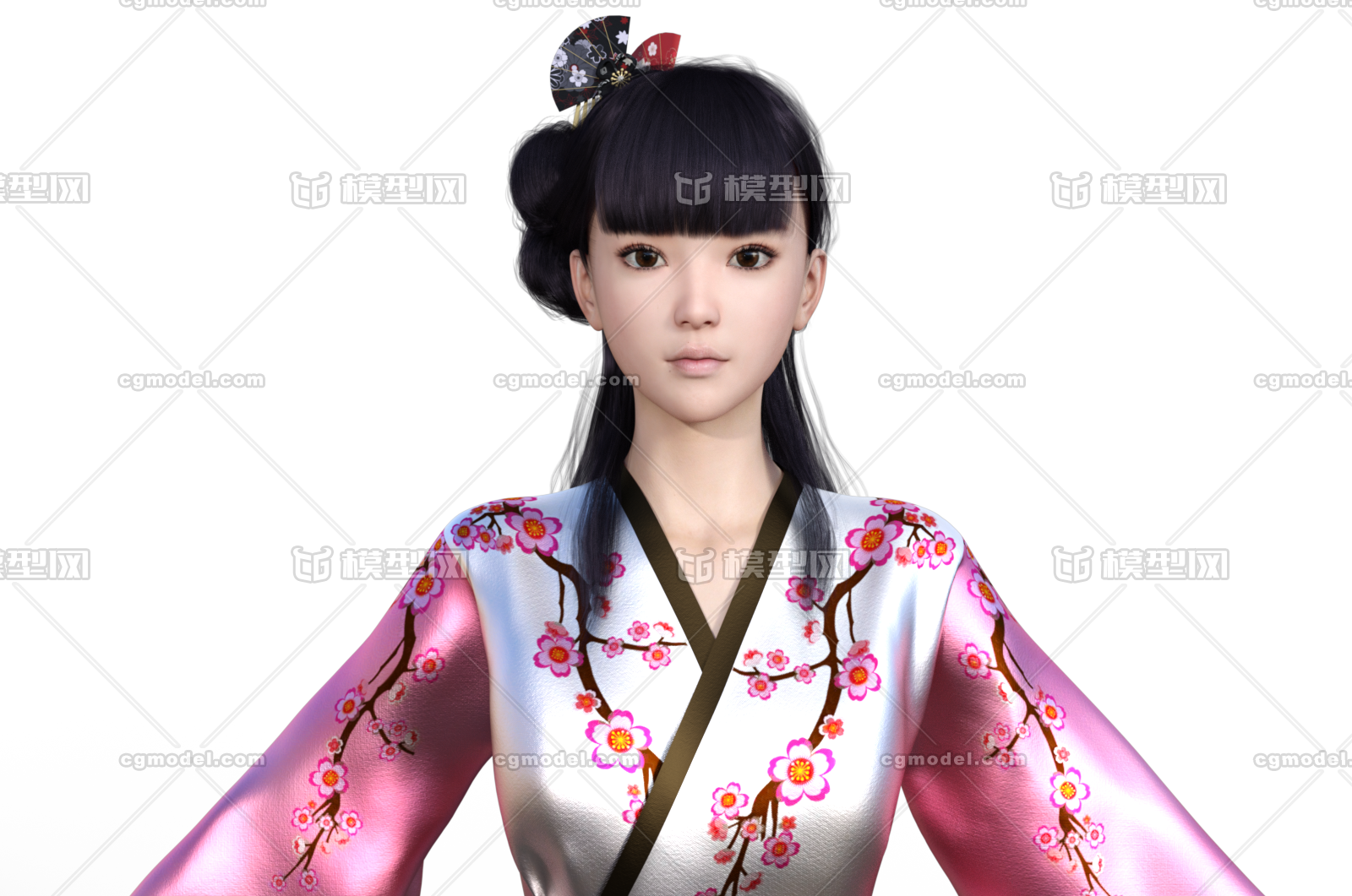 写实日本和服女孩日本女孩传统和服女人可爱女孩美丽青春女生可爱优雅女性日本 和服少女 Cg模型网 Cgmodel 三维设计师交流互动平台 专注多品类3d模型下载 原创作品分享 软件学习