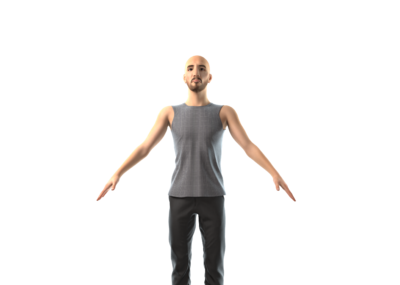 写实中老年男人老人老头大叔背心男性男人体带adv绑定灯光渲染