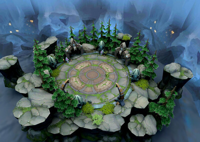 卡通游戏地图关卡场景擂台地形