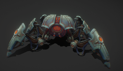 手绘 卡通 蜘蛛机器人坐骑 _xaa1108作品_车辆科幻车_cg模型网