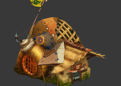 手绘q版 兽人小屋 哥布林的家 怪兽_xaa1108作品_建筑私人住宅_cg模型