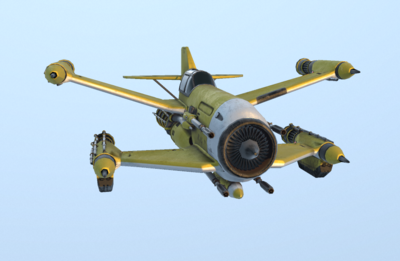 科幻风格赛博朋克飞机飞行器战斗机