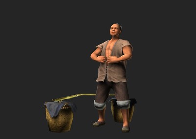 古代人物挑夫农民