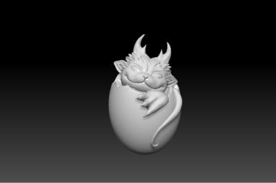 卡通萌龙蛋宝宝 可爱gk白模手办 wf_dyk0001作品_人物异形怪物_cg模型