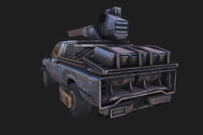 武装皮卡 皮卡 科幻 卡车 战斗皮卡 恐怖分子 越野车 废土 末世 破旧