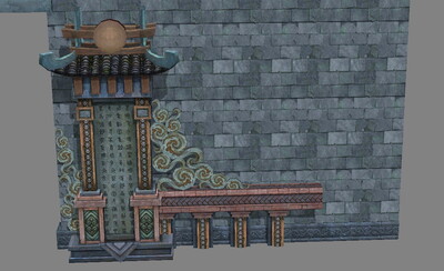 古代密室场景 龙纹石门 龙纹玉璧 砖石墙_cg盐巴作品_场景古代场景_cg