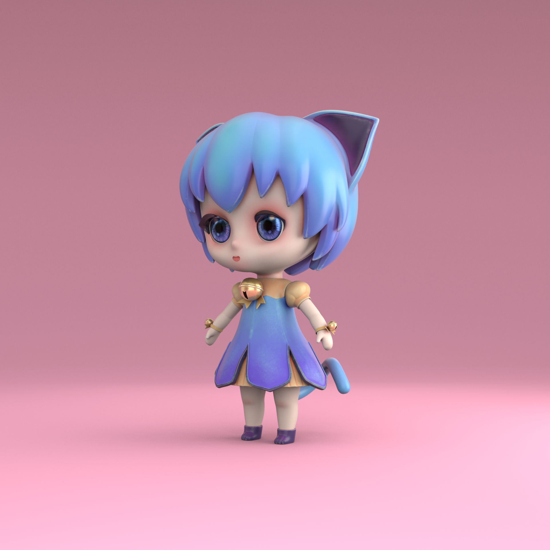 卡通手办模型_六爹6作品_角色/人物/生物_cg模型网