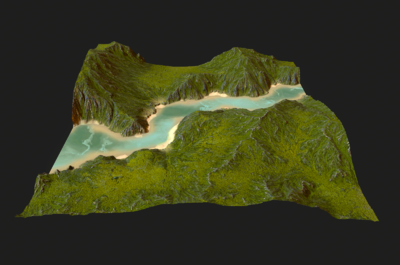 060 pbr次世代 山河 河流 江岸 _国家地理作品_场景自然场景_cg模型网