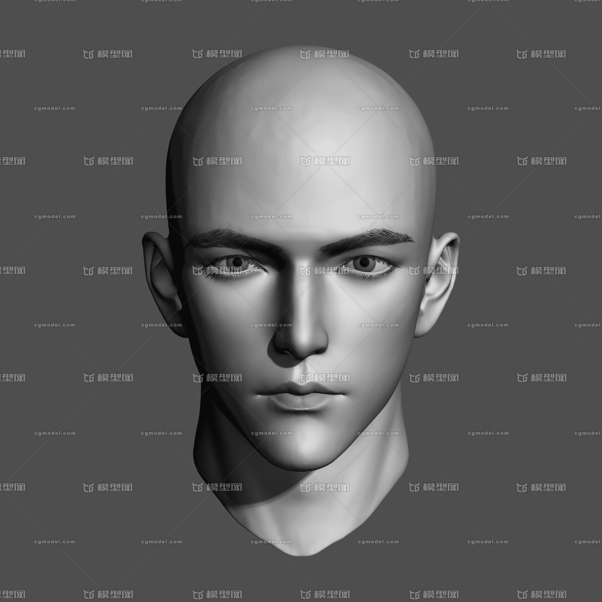 zb男头练习没拓扑_琴曲人心作品_人物男人_cg模型网