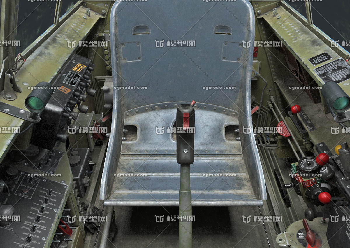 pbr次世代 戰鬥機駕駛艙 f5駕駛室 操作室 操縱艙 老式飛機控制室