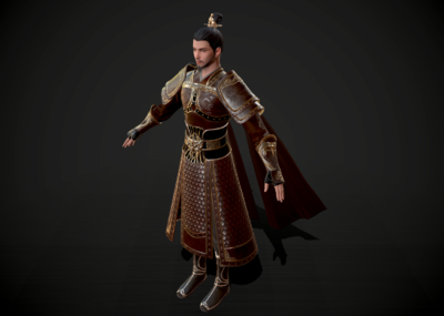 pbr 古代武将 皮甲 盔甲 甲胄 将军 武侠 侠客 帅哥 大侠 古风 汉服