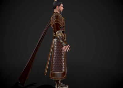 pbr 古代武将 皮甲 盔甲 甲胄 将军 武侠 侠客 帅哥