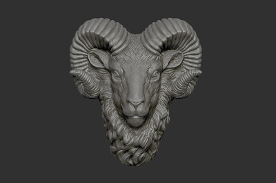 402 羊 羊头 绵阳 山羊 犄角 摆件 工艺品 3d扫描 3d打印 stl 手办 高